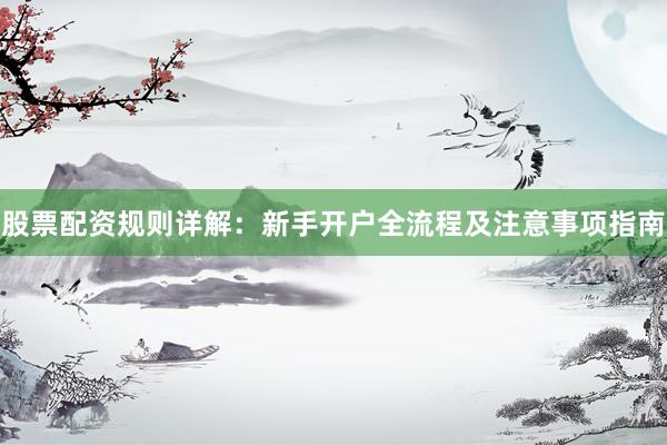 股票配资规则详解：新手开户全流程及注意事项指南