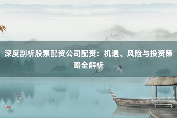 深度剖析股票配资公司配资：机遇、风险与投资策略全解析