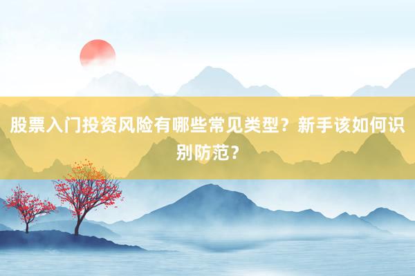 股票入门投资风险有哪些常见类型？新手该如何识别防范？