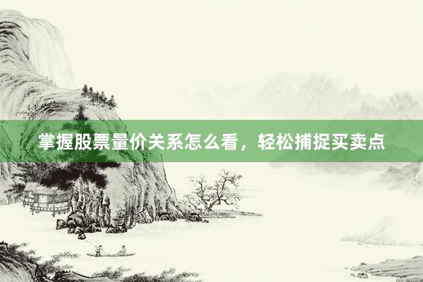 掌握股票量价关系怎么看，轻松捕捉买卖点