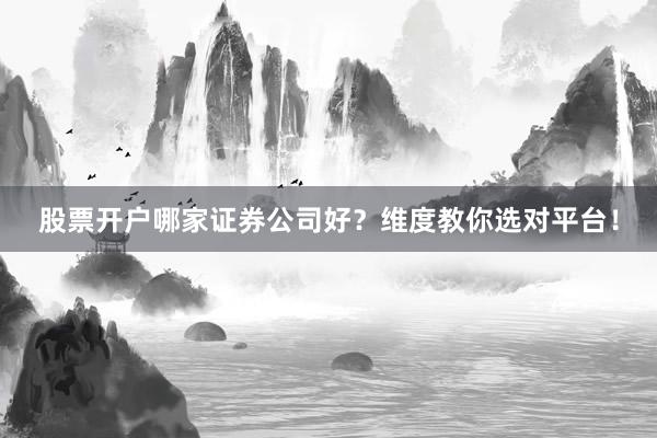 股票开户哪家证券公司好？维度教你选对平台！