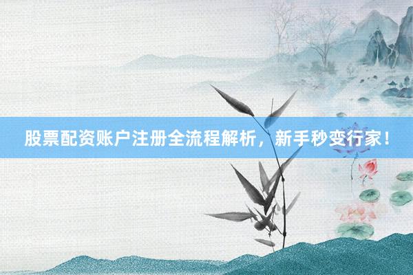 股票配资账户注册全流程解析，新手秒变行家！