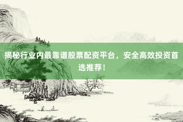 揭秘行业内最靠谱股票配资平台，安全高效投资首选推荐！