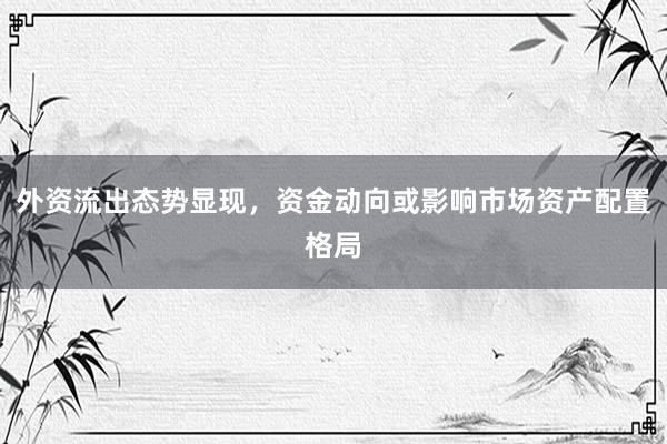 外资流出态势显现，资金动向或影响市场资产配置格局